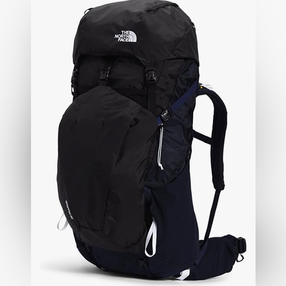 THE NORTH FACE Backpacking Backpack with Detachable Daypack, Black/Aviator Navy.